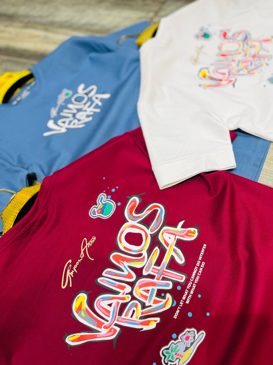 Printed Down Shoulder T-shirt